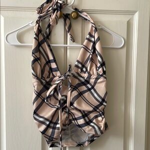Plaid Halter Top